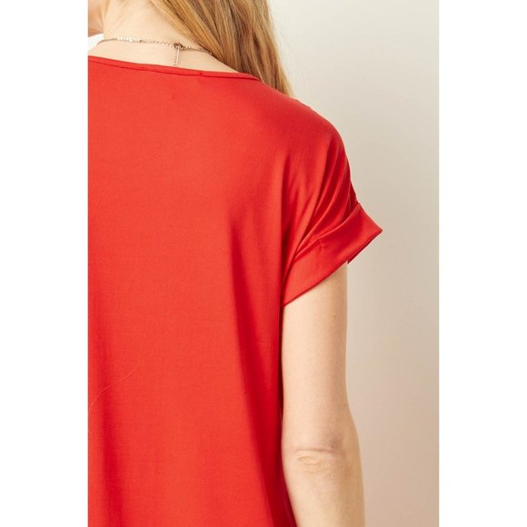 Entro Everyday Pocket Short Dress, Red - Picture 5 of 6
